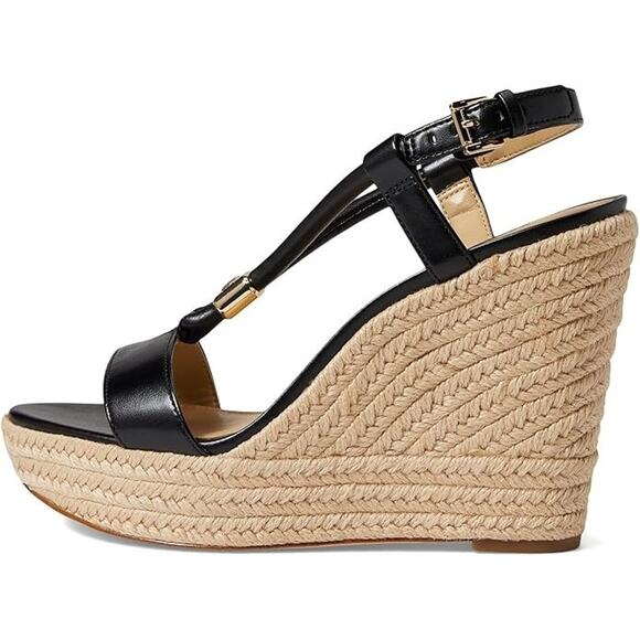 MICHAEL KORS Women's Annie Wedge Sandals, Black Size 11M - Picture 1 of 5